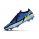 Crampons Foot Nike Phantom GT2 Elite FG Sapphire Volt Gris Brouillard Bleu