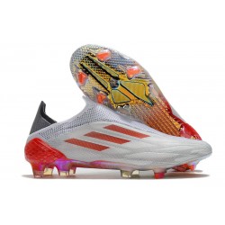 adidas X Speedflow+ FG Neuf Blanc Acier Métallique Rouge Solaire