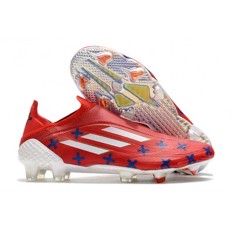 adidas X Speedflow+ FG Neuf Rouge Bleu Blanc