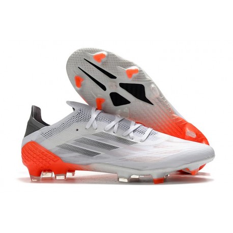 Chaussure adidas X Speedflow.1 FG Blanc Acier Métallique Rouge Solaire