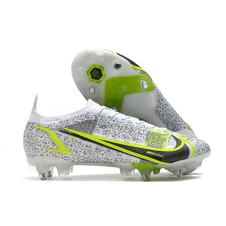 Nike Mercurial Vapor XIV Elite SG-Pro Silver Safari - Blanc Noir Argenté Jaune Fluo