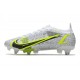 Nike Mercurial Vapor XIV Elite SG-Pro Silver Safari - Blanc Noir Argenté Jaune Fluo