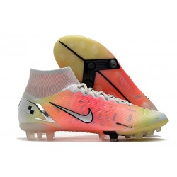 Nike Mercurial Superfly VIII Elite AG-Pro Blanc Rose Jaune