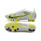 Nike Mercurial Vapor 14 Elite Pro AG Nike Mercurial Vapor 14 Elite AG Silver Safari - Blanc Noir Argenté Jaune Fluo