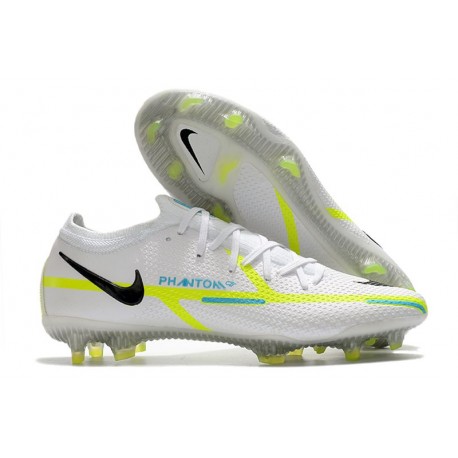 Crampons Foot Nike Phantom GT2 Elite FG Ballon Gris Bleu Foncé Marina