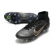 Nike Mercurial Superfly VIII Elite SG Anti Clog Noir Or Métallique Argent Métallique