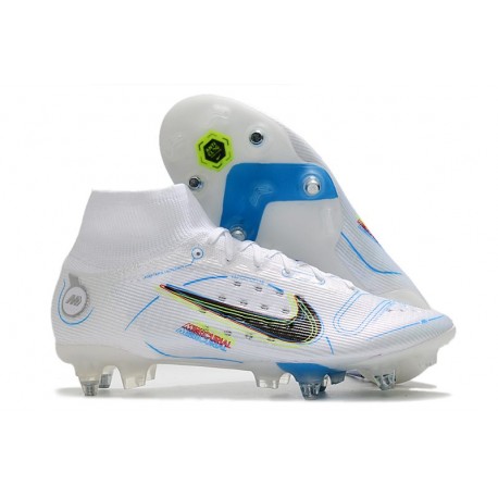Nike Mercurial Superfly VIII Elite SG Anti Clog Ballon Gris Bleu Foncé