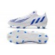 adidas Predator Edge.1 Low FG Chaussures Blanc Bleu Hi Res