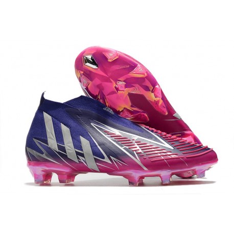 adidas Predator Edge+ FG Neuf Violet Equipe Argent Métallique Rose Choc Equipe