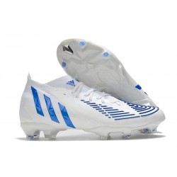 Chaussure adidas Predator Edge.1 FG Blanc Bleu Hi Res Blanc