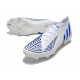 Chaussure adidas Predator Edge.1 FG Blanc Bleu Hi Res Blanc