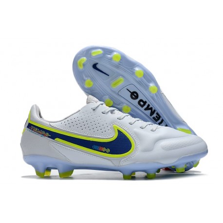 Nike Tiempo Legend 9 Elite FG Nouvel Blanc Bleu