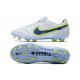 Nike Tiempo Legend 9 Elite FG Nouvel Blanc Bleu