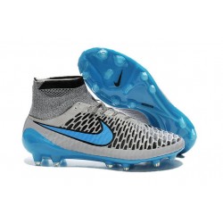 Coupe du Monde 2015 Crampons Nike Magista Obra FG Gris Loup Bleu Turquoise Noir