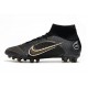 Nike Mercurial Superfly VIII Elite AG-Pro Noir Or Argent Métallique