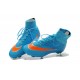 2015 Nike Mercurial Superfly 4 FG Crampons de Football Bleu Orange
