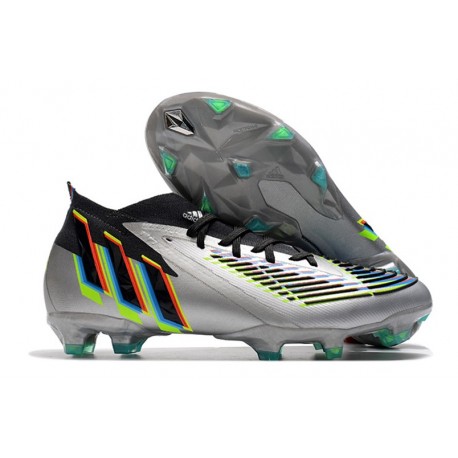 adidas Predator Edge.1 FG Argent Métallique Noir Jaune Solaire