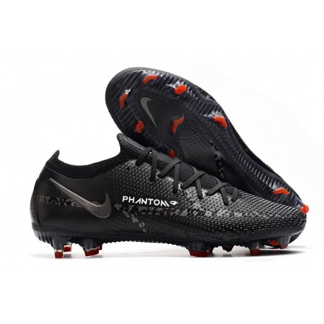 Crampons Foot Nike Phantom GT2 Elite FG Noir Gris Fumé Summit Blanc