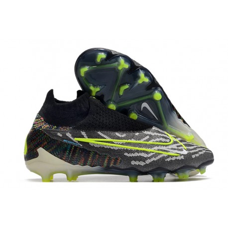 Nike Phantom GX Elite DF Link FG Noir Volt Blanc Bleu Lumière