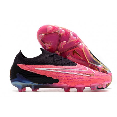 Chaussure Nike Phantom GX Elite FG Rose Noir Blanc