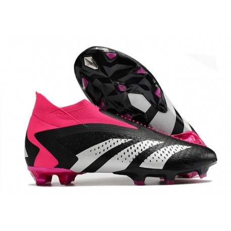 Chaussures adidas Predator Accuracy+ FG Noir Blanc Rose Equipe Choc