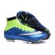 2015 Nouvelle Chaussure Nike Mercurial Superfly IV FG Blue Volt Blanc Noir