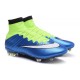 2015 Nouvelle Chaussure Nike Mercurial Superfly IV FG Blue Volt Blanc Noir