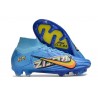 Chaussure Nike Zoom Mercurial Superfly IX Elite FG X Mbappe Bleu Baltique Blanc
