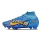 Chaussure Nike Zoom Mercurial Superfly IX Elite FG X Mbappe Bleu Baltique Blanc