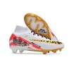 Chaussure Nike Zoom Mercurial Superfly IX Elite FG MR Blanc Rouge Or