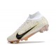 Chaussure Nike Zoom Mercurial Superfly IX Elite FG Blanc Or Noir