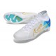Chaussure Nike Zoom Mercurial Superfly IX Elite FG Blanc Bleu Or