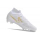 Chaussure Nike Zoom Mercurial Superfly IX Elite FG Blanc Bleu Or