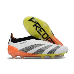 Crampons adidas Predator Elite LL FG Blanc Noir Orange