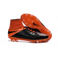 Nike HyperVenom Phantom 2 FG Chaussures de football Cuir FG Noir Orange Total