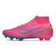 Nike Mercurial Superfly 7 Elite DF FG x Mbappe Rose Blanc Noir