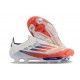 Crampons Adidas F50+ Laceless FG Advancement - Blanc Rouge Bleu