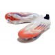 Crampons Adidas F50+ Laceless FG Advancement - Blanc Rouge Bleu