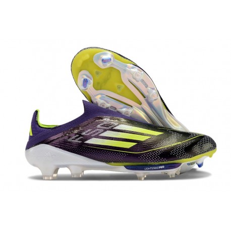 Crampons Adidas F50+ Laceless FG Fast Reborn - Violet Blanc Lucid Lemon