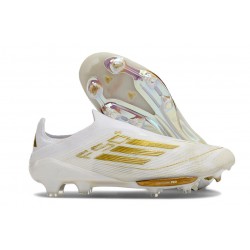 Crampons Adidas F50+ Laceless FG Day Spark - Blanc Doré Blanc