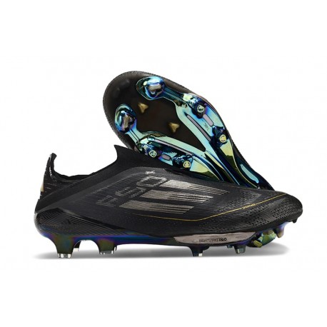 Crampons Adidas F50+ Laceless FG Dark Spark - Noir Argenté Doré