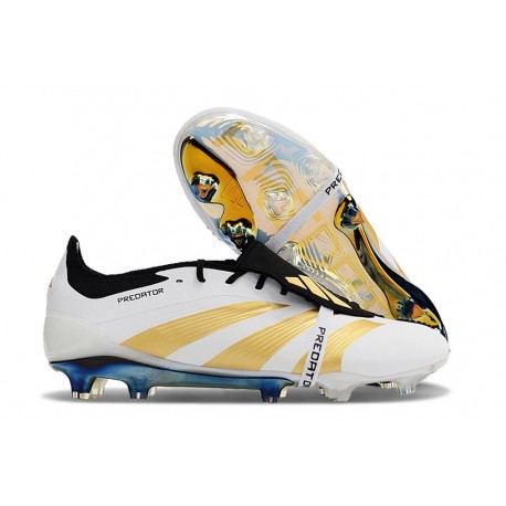 adidas Predator Foldover Tongue Elite FG Blanc Ftwr Or Métallique