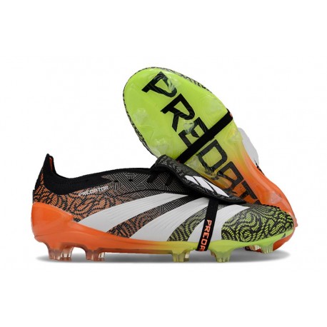 adidas Predator Foldover Tongue Elite FG Noir Blanc Orange Vert