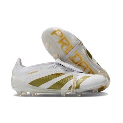 adidas Predator Foldover Tongue Elite FG Blanc Ftwr Or Métallique 