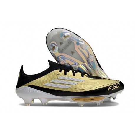 Adidas F50+ Elite FG Nouvelles Doré Noir Blanc 