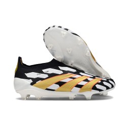 Crampons adidas Predator Elite LL FG Noir Blanc Or