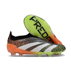 Crampons adidas Predator Elite LL FG Noir Blanc Vert Orange