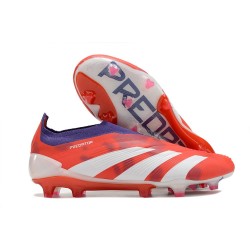 Crampons adidas Predator Elite LL FG Rouge Blanc