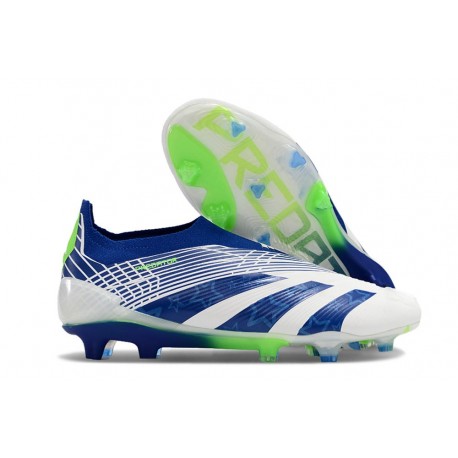 Crampons adidas Predator Elite LL FG Bleu Blanc Vert