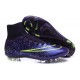 2015 Nouvelle Chaussure Nike Mercurial Superfly IV FG Cuir Vert Violet